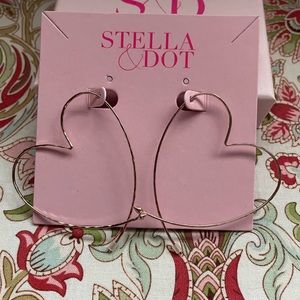 Stella & Dot, Rose Gold Heart Earrings